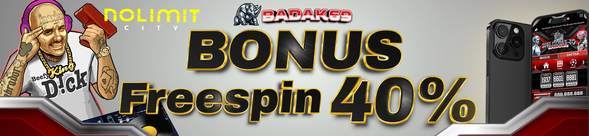 Promo Bonus Freespin Slot Nolimit City 40% - BADAK69
