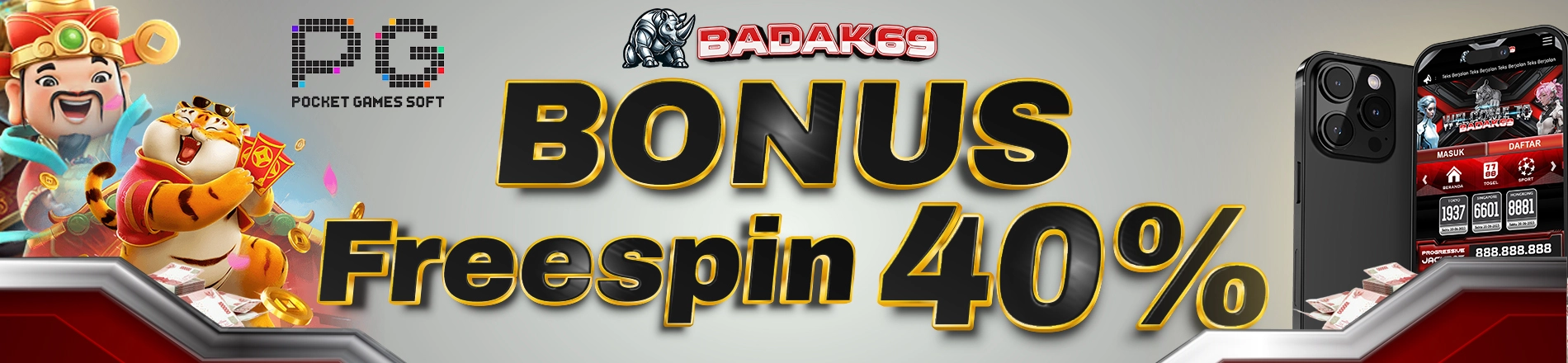 Promo Bonus Freespin Slot PG Soft 40% - BADAK69