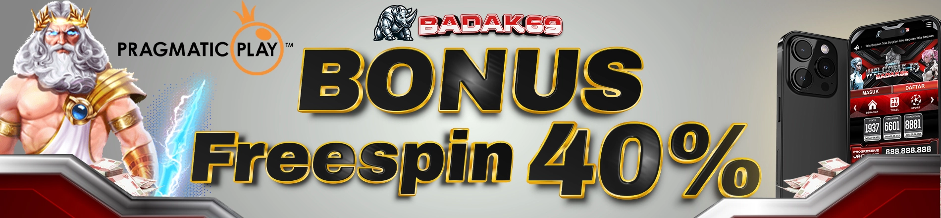 Promo Bonus Freespin Slot Pragmatic Play 40% - BADAK69